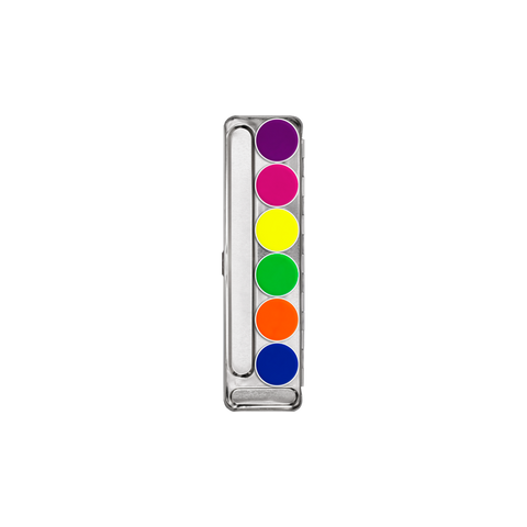 KRYOLAN AQUACOLOR UV-DAYGLOW PALETTE 6 COLORS