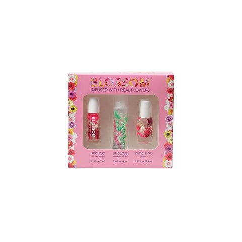 BLOSSOM ROLL ON LIP GLOSS, MOISTURIZING LIP GLOSS & CUTICLE OIL SET OF 3