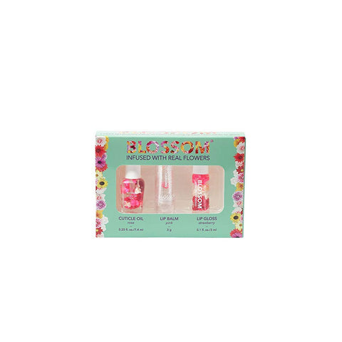 BLOSSOM ROLL ON LIP GLOSS, COLOR CHANGE LIP BALM & CUTICLE OIL SET OF 3