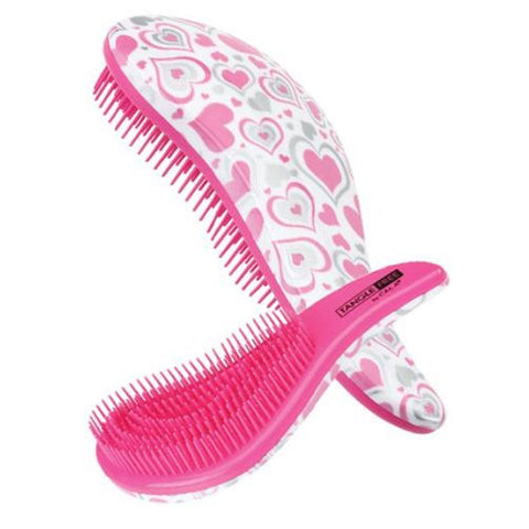 CALA TANGLE-FREE HAIR BRUSH - PINK & SILVER HEART