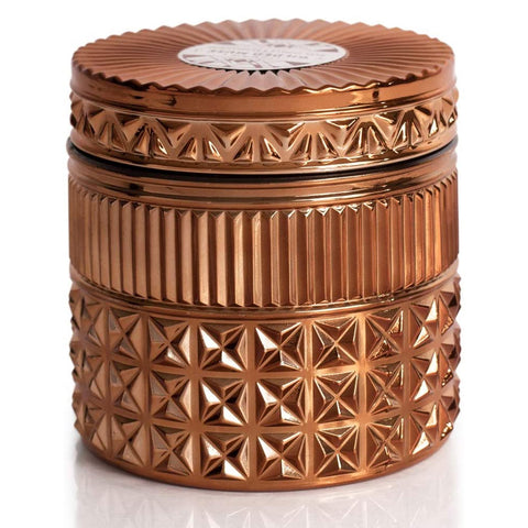 CAPRI BLUE GILDED FACETED JAR - DARK VANILLA & SANDALWOOD