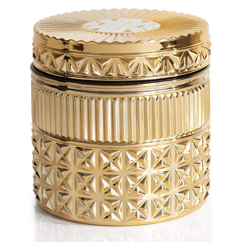 CAPRI BLUE GILDED FACETED JAR - EXOTIC BLOSSOM & BASIL