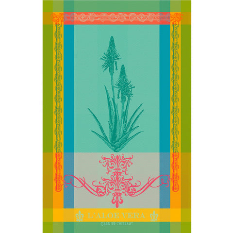 GARNIER-THIEBAUT FRANCE ALOE VERA VERT KITCHEN TOWEL