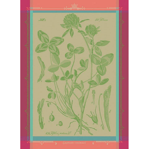 GARNIER-THIEBAUT FRANCE FLEURS DE TREFLE CHLOROPHYLLE KITCHEN TOWEL
