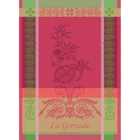 GARNIER-THIEBAUT FRANCE GRENADE ROSE KITCHEN TOWEL
