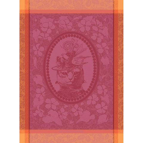 GARNIER-THIEBAUT FRANCE MADAME CHAT ROSE KITCHEN TOWEL