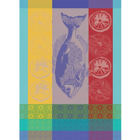 GARNIER-THIEBAUT FRANCE PLANCHA TURQUOISE KITCHEN TOWEL