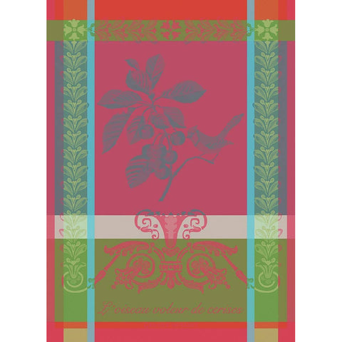 GARNIER-THIEBAUT FRANCE VOLEUR DE CERISES ROSE TEA TOWEL