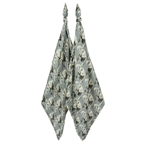 MILKBARN ORGANIC BURP CLOTH GREY ELEPHANT SET
