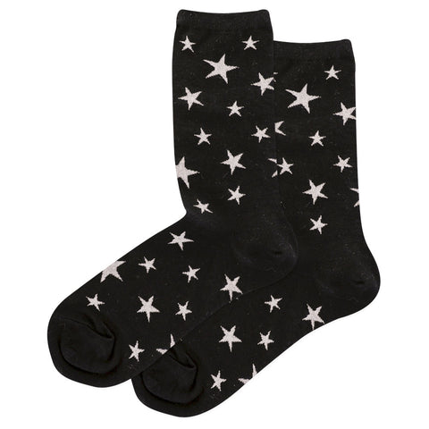 HOTSOX WOMEN'S GLOW IN THE DARK STARS CREW SOCKS
