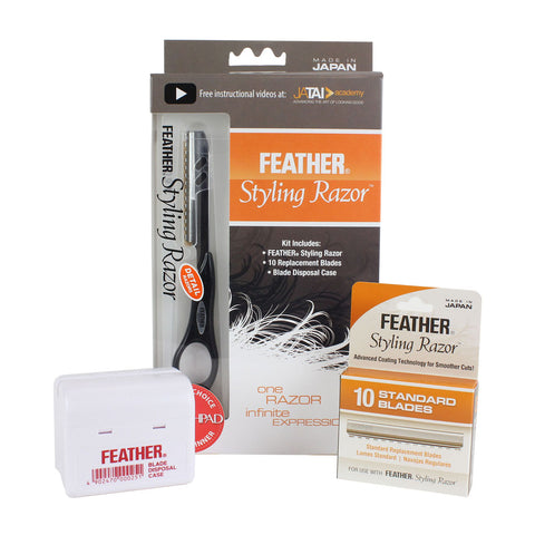 JATAI FEATHER DETAIL STYLING RAZOR KIT BLACK