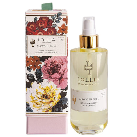 LOLLIA ALWAYS IN ROSE NO. 39 ROSE & HIBISCUS DRY BODY OIL