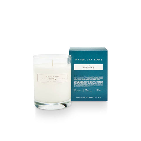 MAGNOLIA HOME BOXED GLASS CANDLE - RESTORE