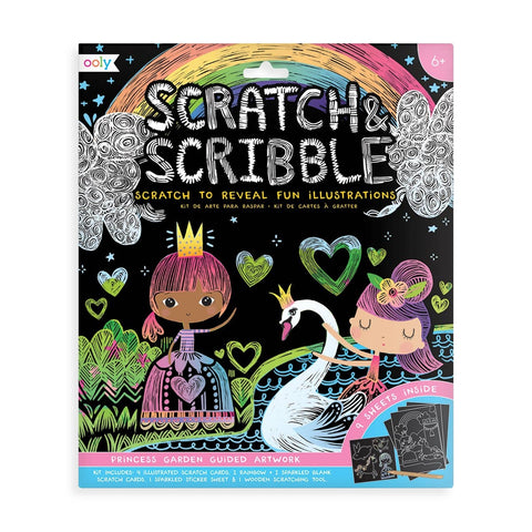 OOLY PRINCESS GARDEN SCRATCH AND SCRIBBLE ART KIT