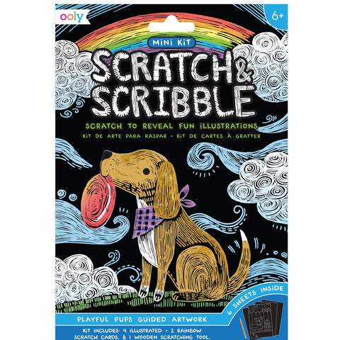 OOLY MINI SCRATCH & SCRIBBLE ART KIT: PLAYFUL PUPS