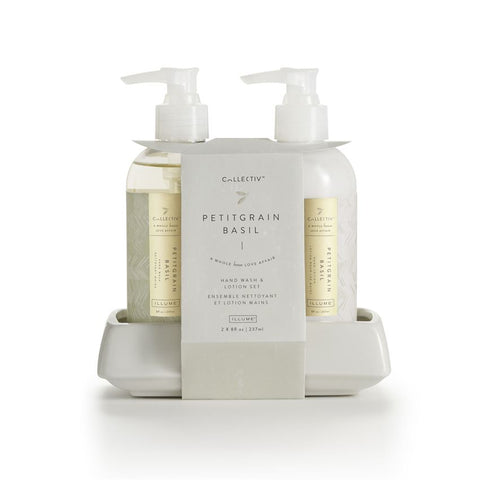 ILLUME COLLECTIV HAND WASH & LOTION SET - PETITGRAIN BASIL