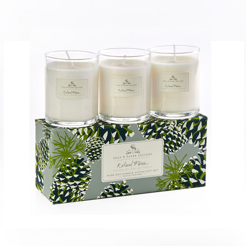 SOAP & PAPER FACTORY ROLAND PINE 3 VOTIVE SET