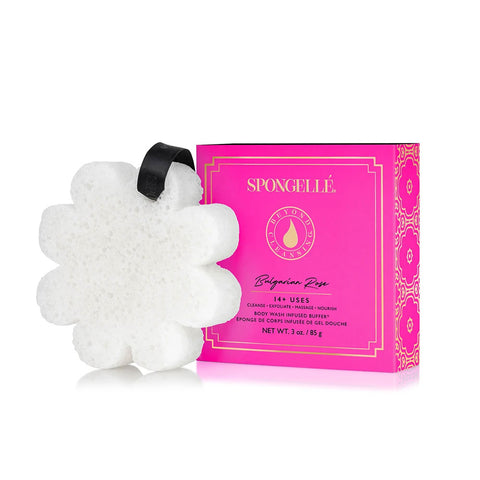 SPONGELLE WHITE BOXED FLOWER - BULGARIAN ROSE