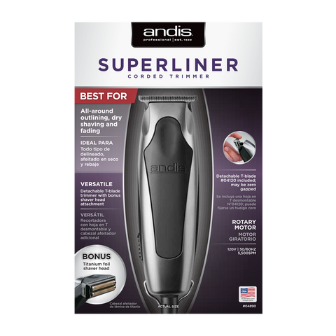 ANDIS SuperLiner T-Blade Trimmer (with Bonus Shaver Head!)