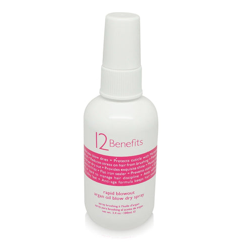 12 BENEFITS Rapid Blowout Argan Oil Blow Dry Spray.