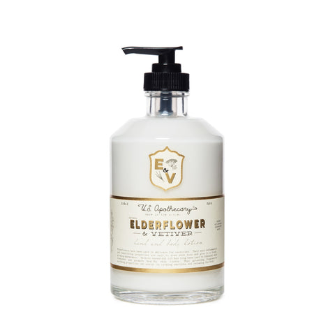 U.S. APOTHECARY ELDERFLOWER & VETIVER HAND AND BODY LOTION