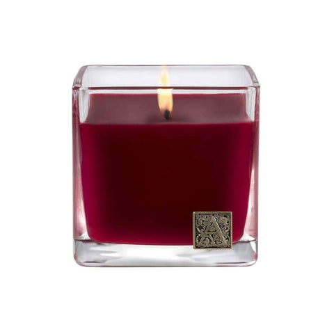 AROMATIQUE THE SMELL OF CHRISTMAS MEDIUM GLASS CUBE CANDLE