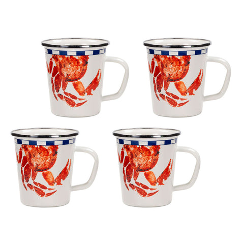 GOLDEN RABBIT CRAB HOUSE LATTE MUGS SET OF 4