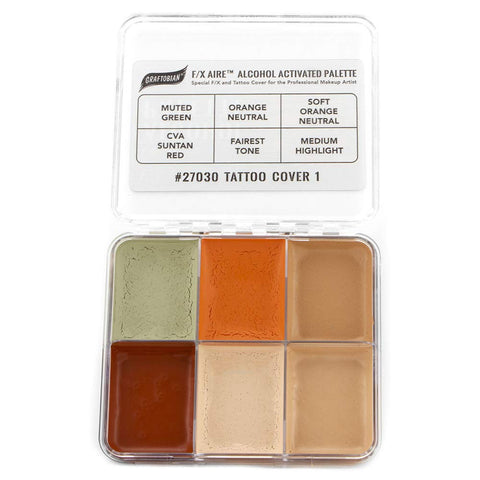GRAFTOBIAN F/X AIRE ALCOHOL PALETTES TATTOO COVER 1 - LIGHT