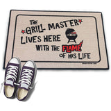 HIGH COTTON DOORMAT - GRILL MASTER LIVES HERE FUNNY DOORMAT