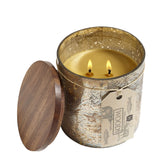 HILLHOUSE NATURALS CANDLE IN GOLD MERCURY - WOODS