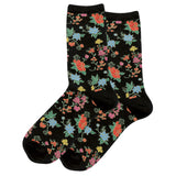 HOTSOX WOMEN'S ASIAN FLORAL CREW SOCKS