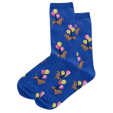 HOTSOX WOMEN'S BALLOON DACHSHUND CREW SOCKS