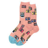 HOTSOX WOMEN'S VINTAGE CAMERAS CREW SOCKS