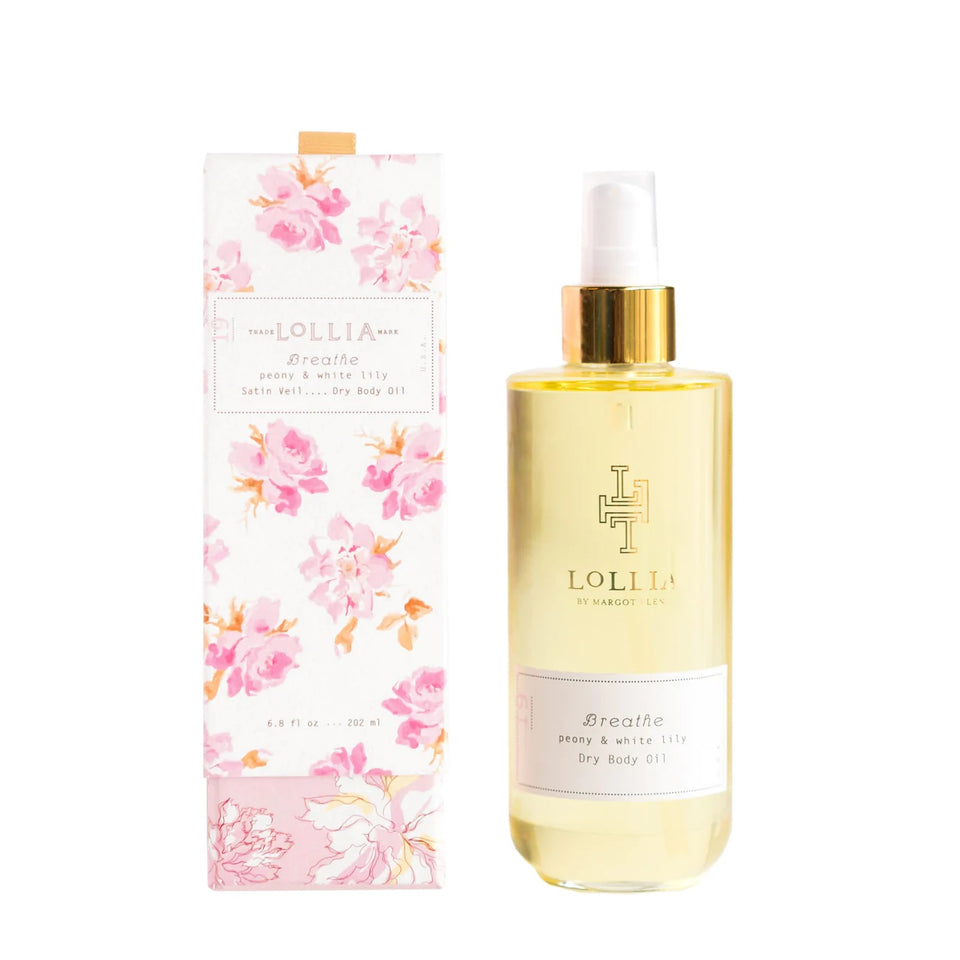 white lily oil lollia breathe no. 19 peony & white lily dry body oil