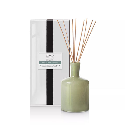 LAFCO FRESH CUT GARDENIA CLASSIC REED DIFFUSER + FILL ( +16 REEDS)