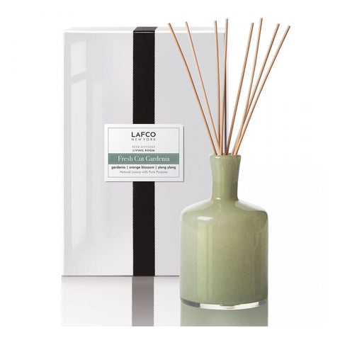 LAFCO FRESH CUT GARDENIA SIGNATURE REED DIFFUSER + FILL ( +16 REEDS)