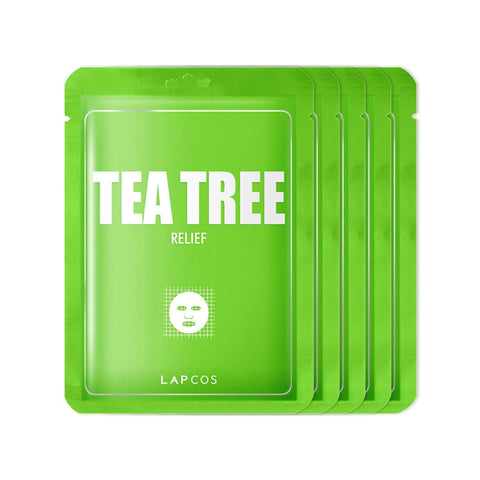 LAPCOS DERMA SHEET MASK 5 PACK - TEA TREE