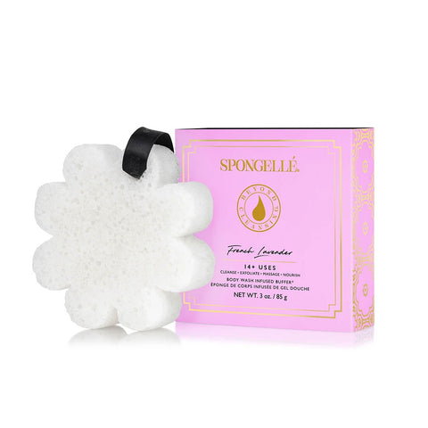 SPONGELLE WHITE BOXED FLOWER - FRENCH LAVENDER