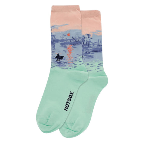HOTSOX WOMEN'S MONET'S IMPRESSION, SUNRISE CREW SOCKS
