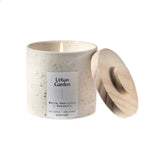 AROMATIQUE WHITE AMARYLLIS & ROSEMARY SPECKLED CERAMIC CANDLE